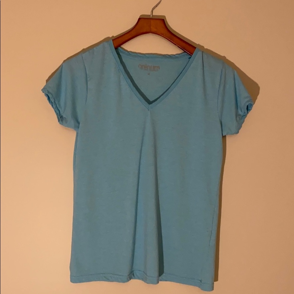 Women’s cotton turquoise v-neck Tee